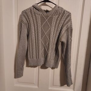 Gray Cable Knit Women's Sweater